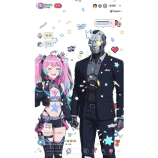 Cyber Idol Blows Glowing Heart Kiss SVGA gift animation