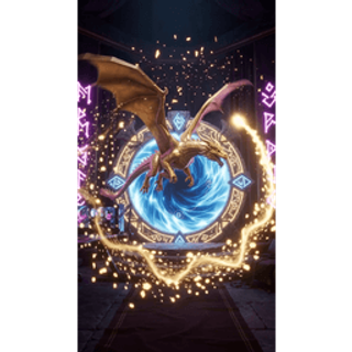 Golden Dragon Flying Around Portal SVGA entry effect animation