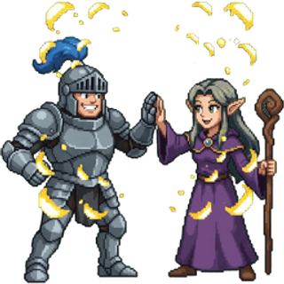 Knight And Elf High Fiving 1080p SVGA gift animation