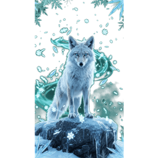 Snow Jackal Howling On Rock SVGA entry effect animation