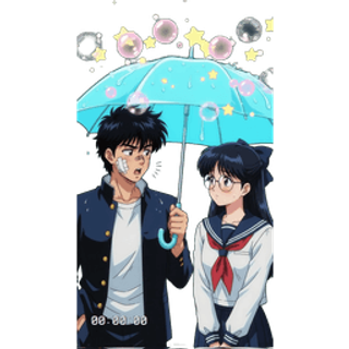 Students Sharing Glowing Umbrella 1080p SVGA gift animation